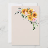 オーバル素朴ウッドひまわり結婚の 招待状 (裏面)