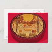 オーバル色彩の鮮やかボックス、フリーメーソンのシンボル ポストカード (正面/裏面)