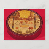 オーバル色彩の鮮やかボックス、フリーメーソンのシンボル ポストカード (正面)