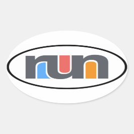 オーバル走カーのシール 楕円形シール