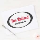 オーバル退職したステッカー 楕円形シール (封筒)