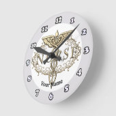 オーバル金ゴールドカドゥセカスタムスナース時計 ラウンド壁時計 (傾斜)