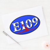 オーバルE109ユーロステッカー 楕円形シール (封筒)