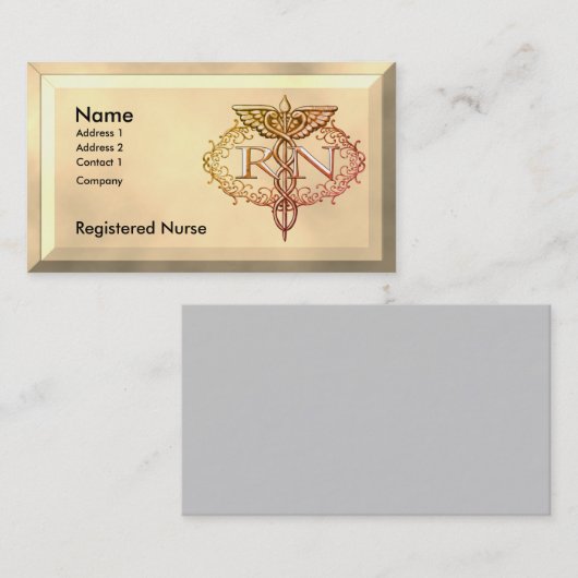 オーバルRNナースカドゥセウス 名刺 (正面/裏面)