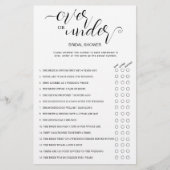 オーバーまたはアンダーシャワーゲーム2in1 チラシ (正面)