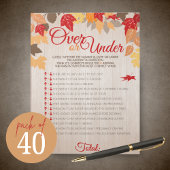 オーバーまたはアンダーシャワー秋パーティーゲームパック ノートパッド