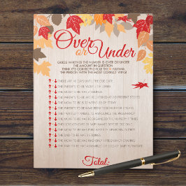 オーバーまたはアンダーシャワー秋パーティーゲームパック ノートパッド