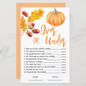 オーバーまたはアンダーパンプキン秋ブライダルゲーム (正面/裏面)