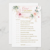 オーバーまたはゲームの下バタフライワイルドフラワーゲーム 招待状 (正面/裏面)