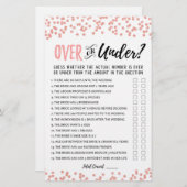 オーバーまたはダウンブライダルシャワーまたはヘンパーティーゲーム (正面/裏面)