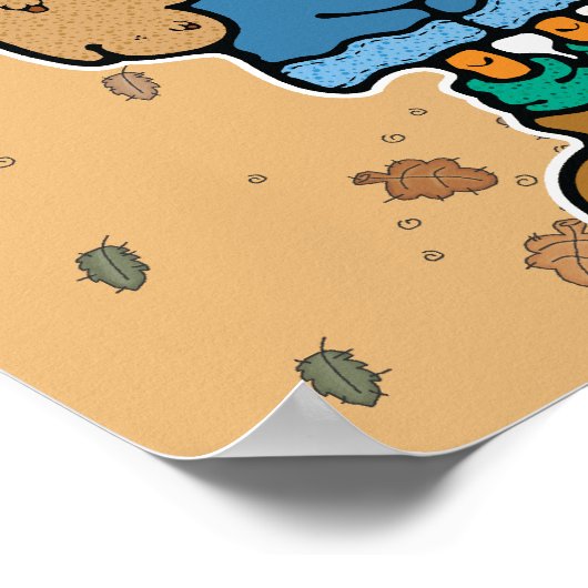 オーバーアおもしろいールの七面鳥 ポスター (角)