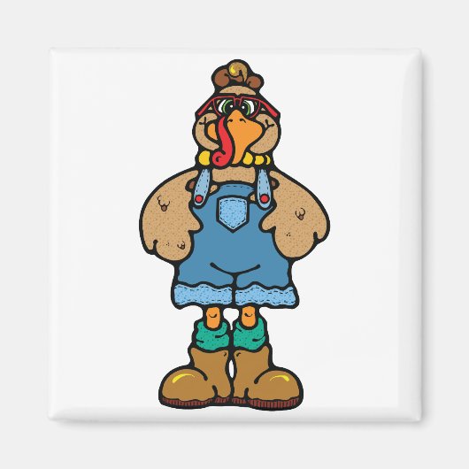 オーバーアおもしろいールの七面鳥 マグネット (正面)