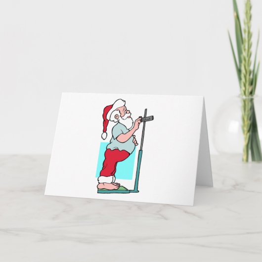 オーバーウエイトおもしろいサンタクリスマスダイエットユーモア シーズンカード (正面)