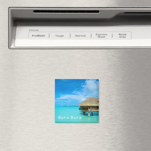 オーバーウォーターバンガローオンボラボラマグネットと文字 マグネット (インサイチュ (食洗機))