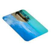 オーバーウォーターバンガローオンボラボラ長方形マグネット マグネット (右側)