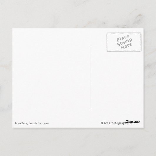オーバーウォーターバンガローボラボラブラックフレームポストカード ポストカード (裏面)