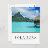 オーバーウォーターバンガローボラボラポリネシアフランスのホテル ポストカード (正面/裏面)