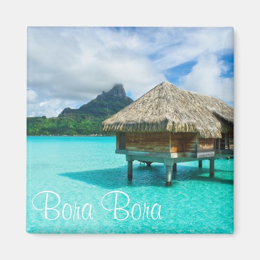 オーバーウォーターバンガローボラボラ文字マグネット マグネット (正面)