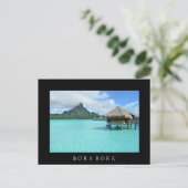 オーバーウォーターリゾートオンボラボラブラック縁どカード ポストカード (スタンド正面)