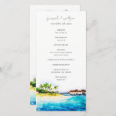 オーバーウォーターヴィラシースケープビーチ結婚式プログラム サンキューカード (正面/裏面)