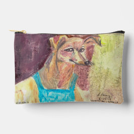 オーバーオールの犬ジギー アクセサリーポーチ