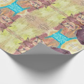 「オーバーオールの犬ジギー」水彩画 ラッピングペーパー (角)