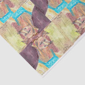 「オーバーオールの犬ジギー」水彩画 薄葉紙 (詳細)