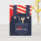 オーバーオールズレッドTシャツ招待状 カード (黄色い花)