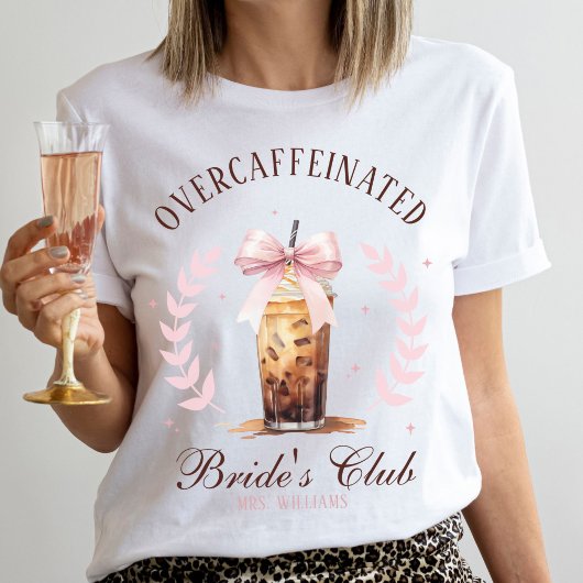 オーバーカフェイン新婦倶楽部 アイスコーヒー ミセス ネーム Tシャツ