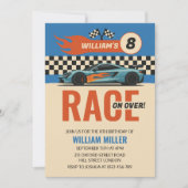 オーバーカーレースクールボーイズ誕生日 招待状 (正面)