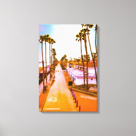 オーバーキャストノースストランドオブオーシャンサイド桟橋16x24インチ キャンバスプリント