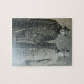 オーバーコートのダッパー兄弟RPPC B&W写真イメージ ジグソーパズル (横)