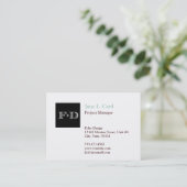 オーバーサイズのサムネイルロゴはシックなホワイトブラウン 名刺 (スタンド正面)