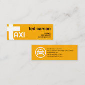 オーバーサイズアルファベット-Tはっきりした黄色タクシー スキニー名刺 (正面/裏面)