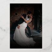 オーバーサイズスクリプトモノグラムダークフェード結婚写真 箔招待状 (裏面)