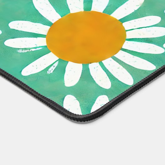 オーバーサイズデイジーフローラ水の色パターン デスクマット (コーナー)