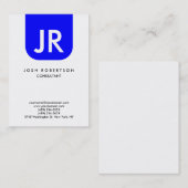オーバーサイズミニマリストモノグラムブルーホワイトクリーン 名刺 (正面/裏面)