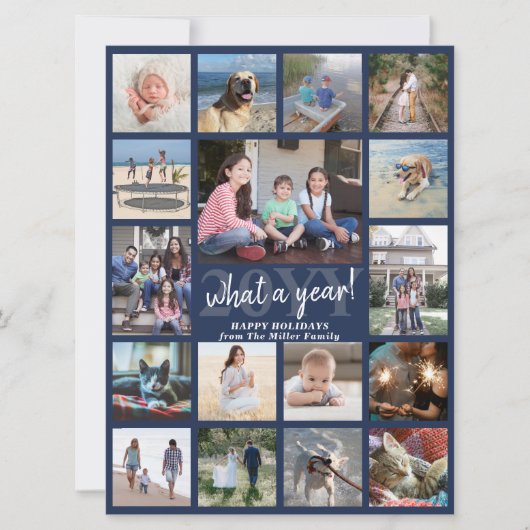 オーバーサイズ写真コラージュ何年海軍と白 シーズンカード (正面)