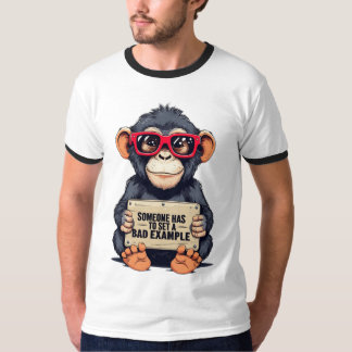 オーバーサイズ – シャツIモンキーおもしろいグラフィックティー Tシャツ