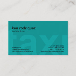 オーバーサイズTAXIレターズシンプルクリーンタクシー 名刺