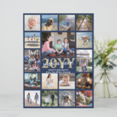 オーバーサイズWhat a Year Photo Collage Navy Blue金ゴールド シーズンカード (スタンド正面)