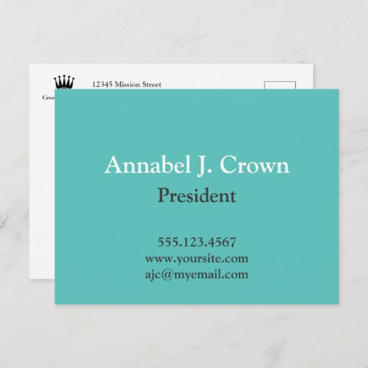 オーバーサイ無地のズティール(緑がかった色)会社のロ伝統的ゴ・ブシン ポストカード (正面/裏面)