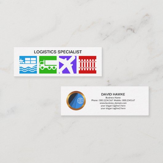 オーバーサカラフルイズ物流モチーフ スキニー名刺 (正面/裏面)