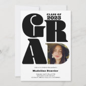 オーバーサモダンイズはっきりしたのGrad 4写真2023卒業 招待状 (正面)