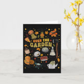 オーバーザハロウィーンガーデンウォールパンプキン秋 感謝してい カード (黄色い花)