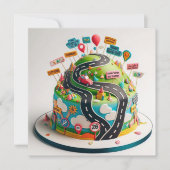 オーバーザヒルおもしろいお誕生日ケーキ カード (正面)