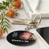 オーバーザヒルおもしろいレッドネック50誕生日 キーホルダー (側面)