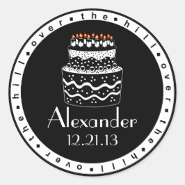 オーバーザヒルお誕生日ケーキ ラウンドシール