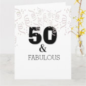 オーバーザヒルブラックハッピー50誕生日カード カード (黄色い花)