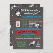 オーバーザヒルポリスコップ誕生日招待状 招待状 (正面/裏面)